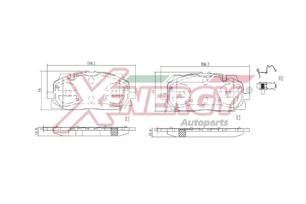 Xenergy X41401 Гальмівні колодки, комплект X41401: Купити в Україні - Добра ціна на EXIST.UA!