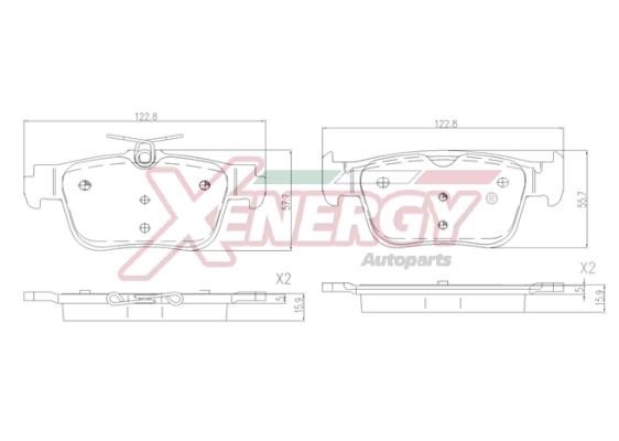 Xenergy X41407 Гальмівні колодки, комплект X41407: Купити в Україні - Добра ціна на EXIST.UA!