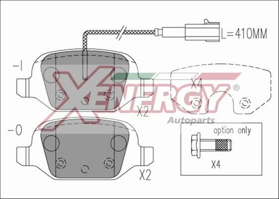 Xenergy X41201 Гальмівні колодки, комплект X41201: Купити в Україні - Добра ціна на EXIST.UA!