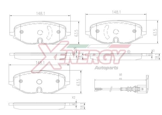 Xenergy X41406 Гальмівні колодки, комплект X41406: Купити в Україні - Добра ціна на EXIST.UA!