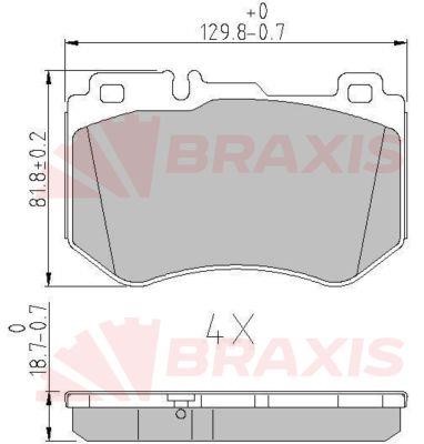 Braxis AA0626 Гальмівні колодки, комплект AA0626: Купити в Україні - Добра ціна на EXIST.UA!