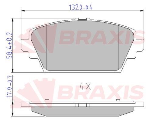Braxis AA0644 Гальмівні колодки, комплект AA0644: Купити в Україні - Добра ціна на EXIST.UA!