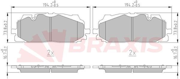 Braxis AA0666 Гальмівні колодки, комплект AA0666: Купити в Україні - Добра ціна на EXIST.UA!
