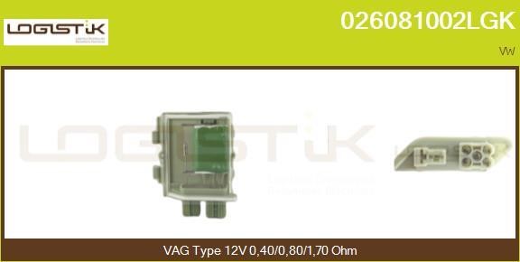 LGK 026081002LGK Резистор, компресор салону 026081002LGK: Купити в Україні - Добра ціна на EXIST.UA!