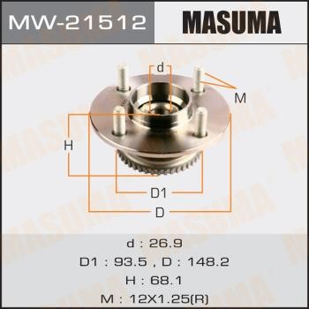 Masuma MW-21512 Підшипник маточини колеса, комплект MW21512: Приваблива ціна - Купити в Україні на EXIST.UA!
