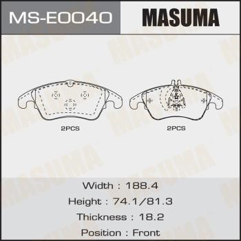 Masuma MS-E0040 Колодки гальмівні барабанні, комплект MSE0040: Купити в Україні - Добра ціна на EXIST.UA!