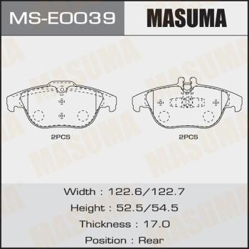 Masuma MS-E0039 Колодки гальмівні барабанні, комплект MSE0039: Купити в Україні - Добра ціна на EXIST.UA!