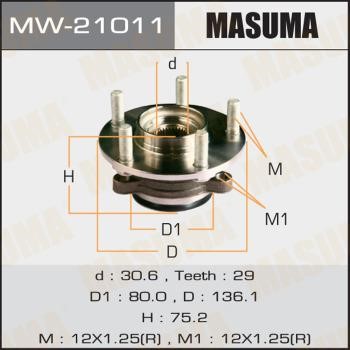 Masuma MW-21011 Підшипник маточини колеса, комплект MW21011: Купити в Україні - Добра ціна на EXIST.UA!