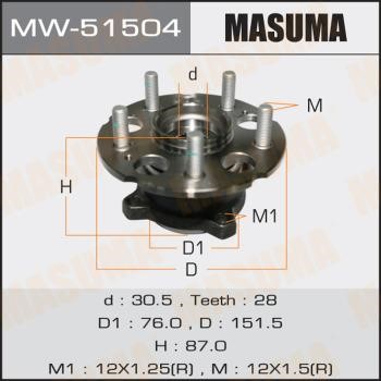 Masuma MW-51504 Маточина колеса задня MW51504: Купити в Україні - Добра ціна на EXIST.UA!