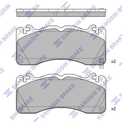Колодки Ford USA Mustang (Форд США Мустанг): SP4312 Sangsin Тормозные колодки дисковые передние, комплект