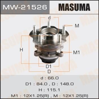 Masuma MW-21526 Маточина колеса MW21526: Приваблива ціна - Купити в Україні на EXIST.UA!