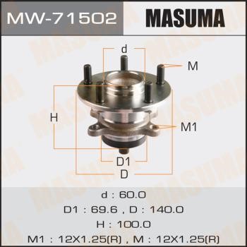 Masuma MW-71502 Маточина колеса MW71502: Приваблива ціна - Купити в Україні на EXIST.UA!