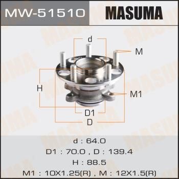 Masuma MW-51510 Маточина колеса MW51510: Приваблива ціна - Купити в Україні на EXIST.UA!