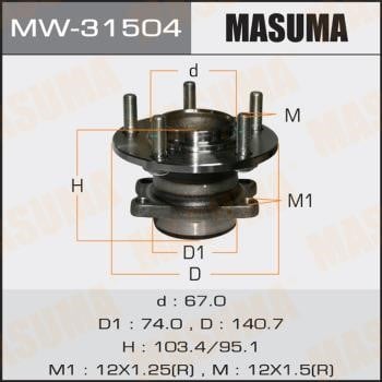 Masuma MW-31504 Маточина колеса задня MW31504: Приваблива ціна - Купити в Україні на EXIST.UA!