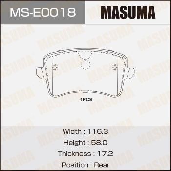 Masuma MS-E0018 Колодки гальмівні барабанні, комплект MSE0018: Купити в Україні - Добра ціна на EXIST.UA!