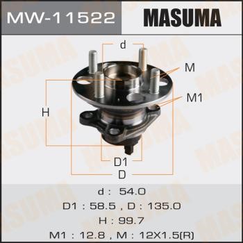 Masuma MW-11522 Маточина колеса MW11522: Приваблива ціна - Купити в Україні на EXIST.UA!