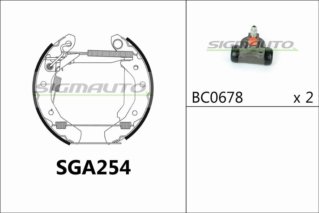 Sigmauto SGA254 Колодки гальмівні барабанні, комплект SGA254: Купити в Україні - Добра ціна на EXIST.UA!