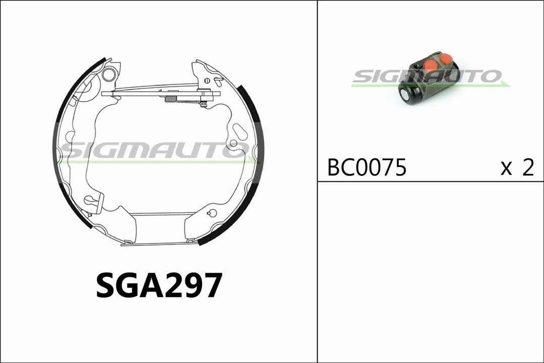 Sigmauto SGA297 Колодки гальмівні барабанні, комплект SGA297: Купити в Україні - Добра ціна на EXIST.UA!