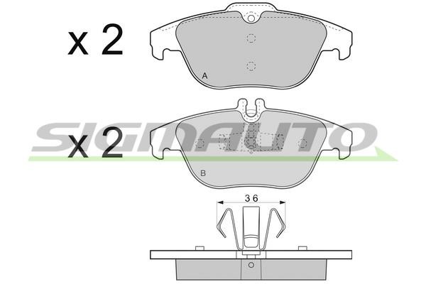 Sigmauto SPB328 Гальмівні колодки, комплект SPB328: Купити в Україні - Добра ціна на EXIST.UA!