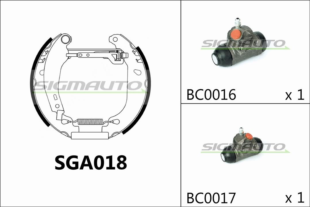 Sigmauto SGA018 Колодки гальмівні барабанні, комплект SGA018: Купити в Україні - Добра ціна на EXIST.UA!