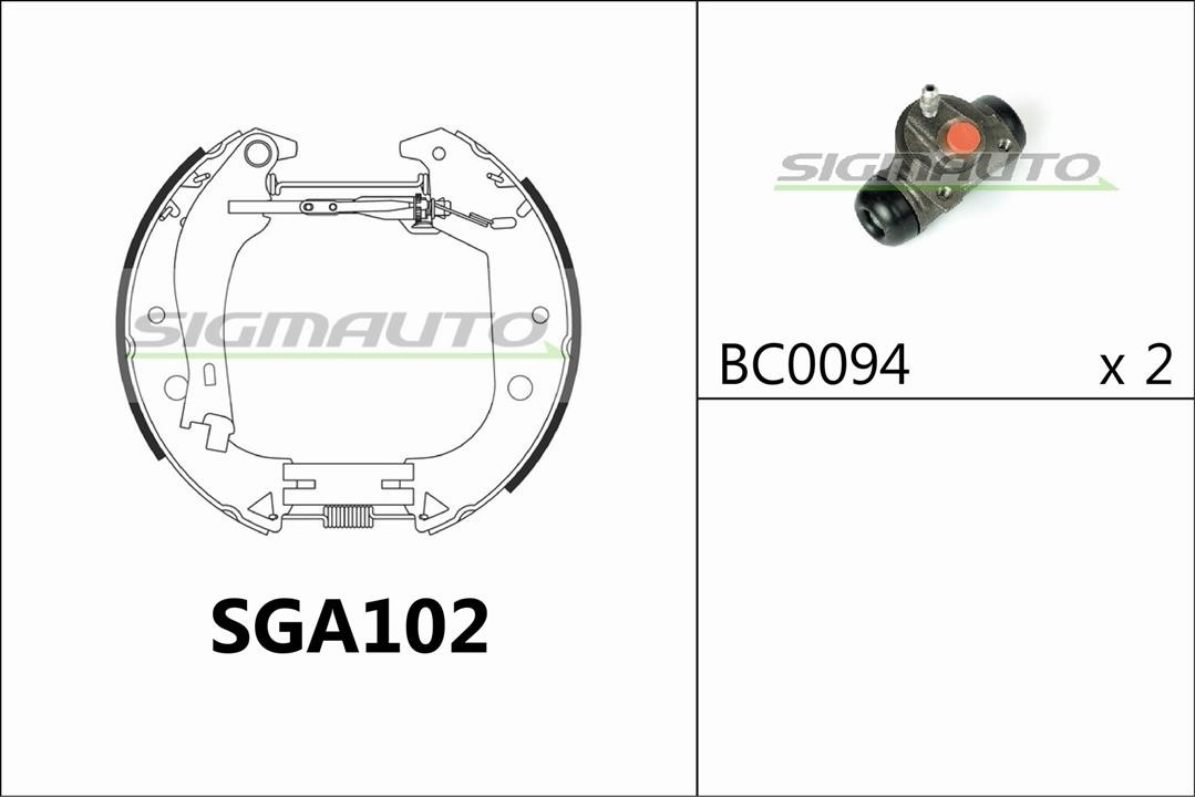 Sigmauto SGA102 Колодки гальмівні барабанні, комплект SGA102: Купити в Україні - Добра ціна на EXIST.UA!