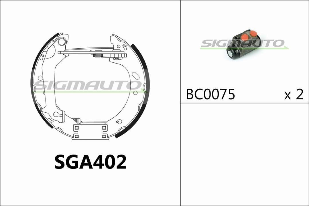 Sigmauto SGA402 Колодки гальмівні барабанні, комплект SGA402: Купити в Україні - Добра ціна на EXIST.UA!
