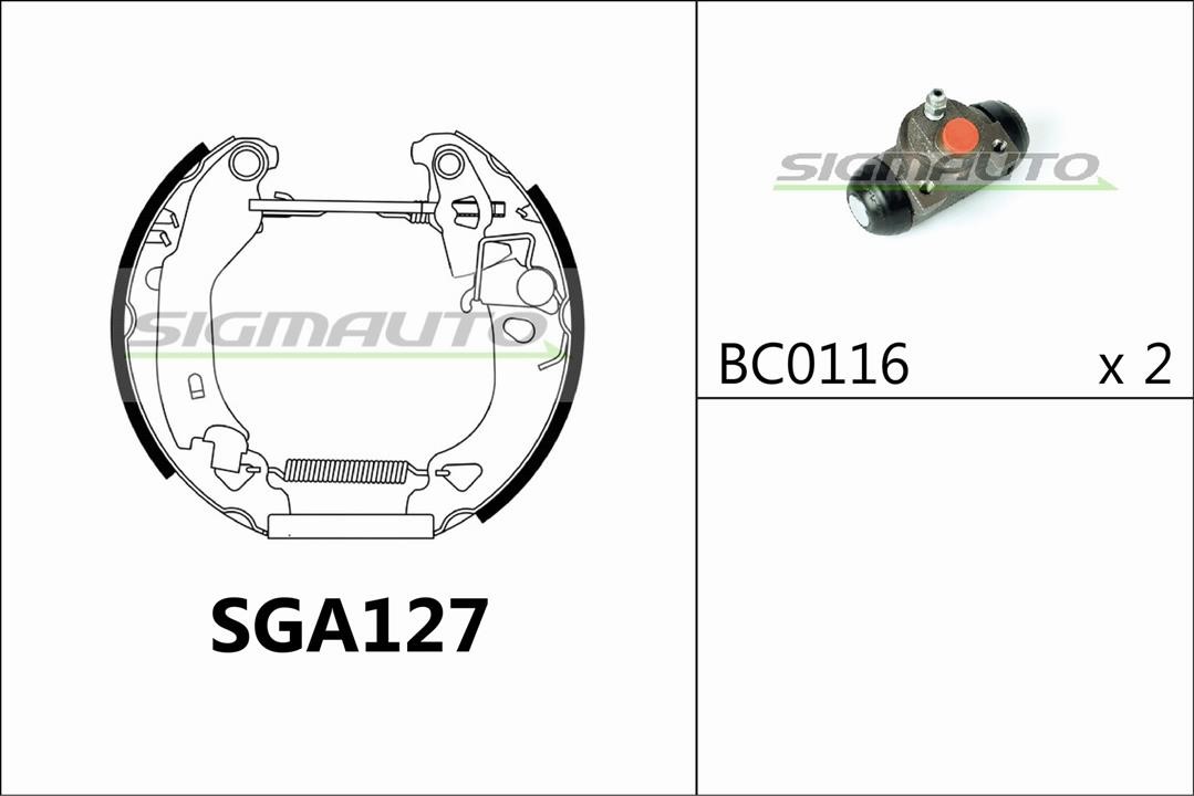 Sigmauto SGA127 Колодки гальмівні барабанні, комплект SGA127: Купити в Україні - Добра ціна на EXIST.UA!