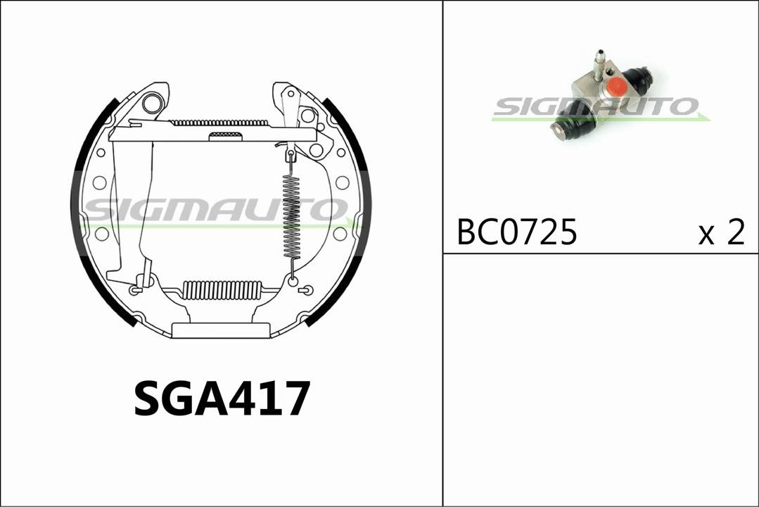 Sigmauto SGA417 Колодки гальмівні барабанні, комплект SGA417: Купити в Україні - Добра ціна на EXIST.UA!