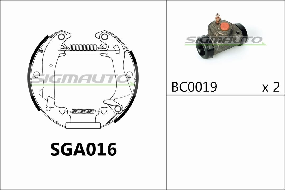 Sigmauto SGA016 Колодки гальмівні барабанні, комплект SGA016: Купити в Україні - Добра ціна на EXIST.UA!
