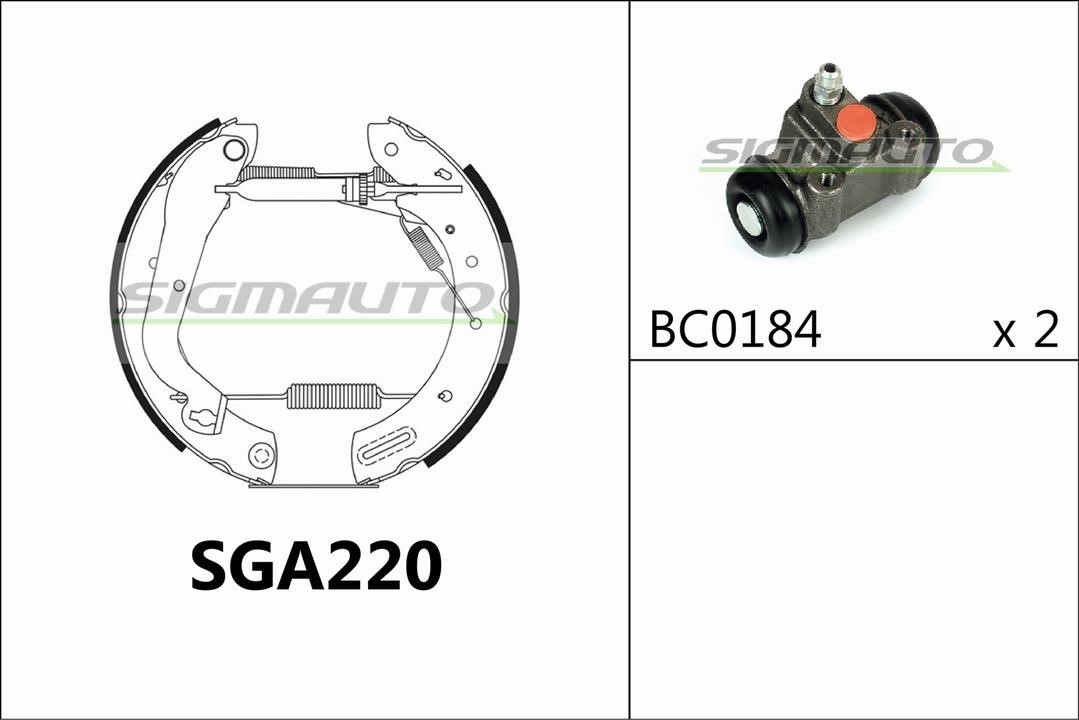 Sigmauto SGA220 Колодки гальмівні барабанні, комплект SGA220: Купити в Україні - Добра ціна на EXIST.UA!