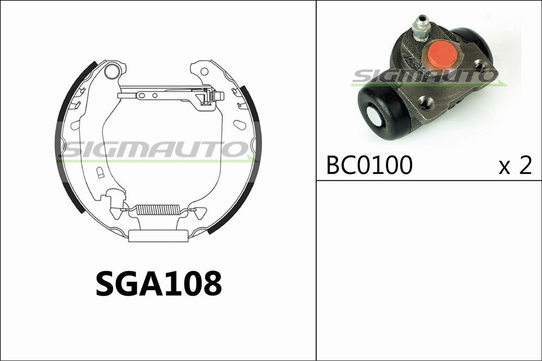 Sigmauto SGA108 Колодки гальмівні барабанні, комплект SGA108: Купити в Україні - Добра ціна на EXIST.UA!