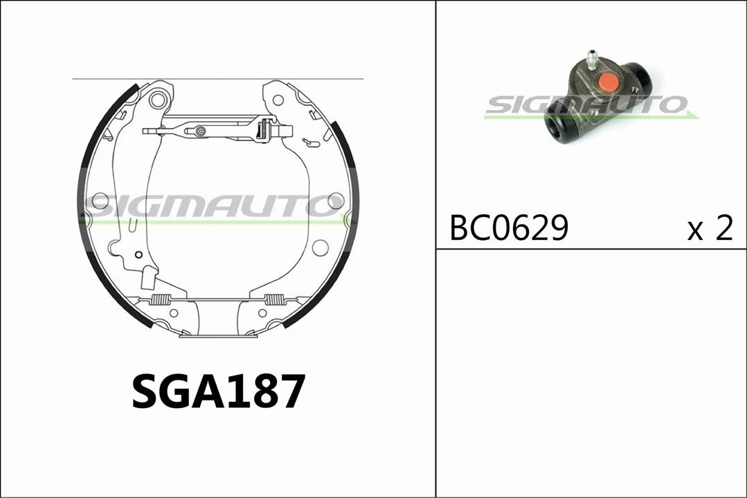 Sigmauto SGA187 Колодки гальмівні барабанні, комплект SGA187: Купити в Україні - Добра ціна на EXIST.UA!