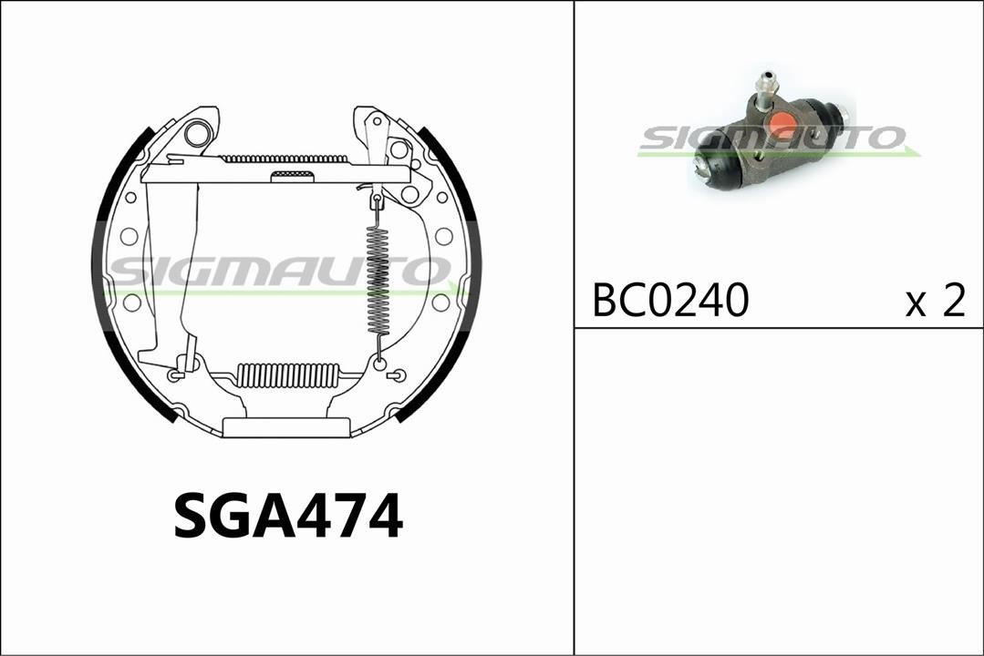 Sigmauto SGA474 Колодки гальмівні барабанні, комплект SGA474: Купити в Україні - Добра ціна на EXIST.UA!