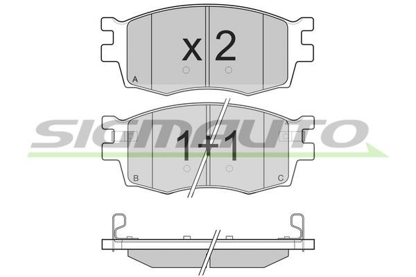 Sigmauto SPB240 Гальмівні колодки, комплект SPB240: Купити в Україні - Добра ціна на EXIST.UA!