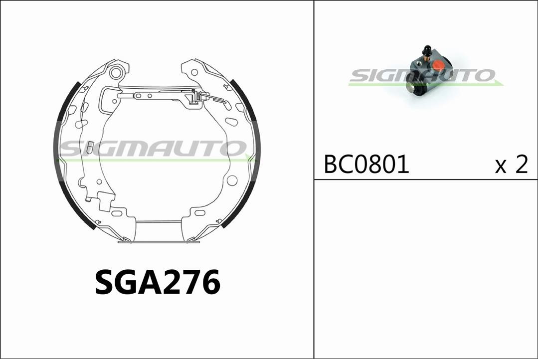 Sigmauto SGA276 Колодки гальмівні барабанні, комплект SGA276: Купити в Україні - Добра ціна на EXIST.UA!
