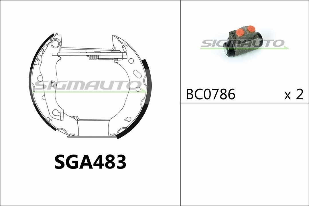 Sigmauto SGA483 Колодки гальмівні барабанні, комплект SGA483: Купити в Україні - Добра ціна на EXIST.UA!