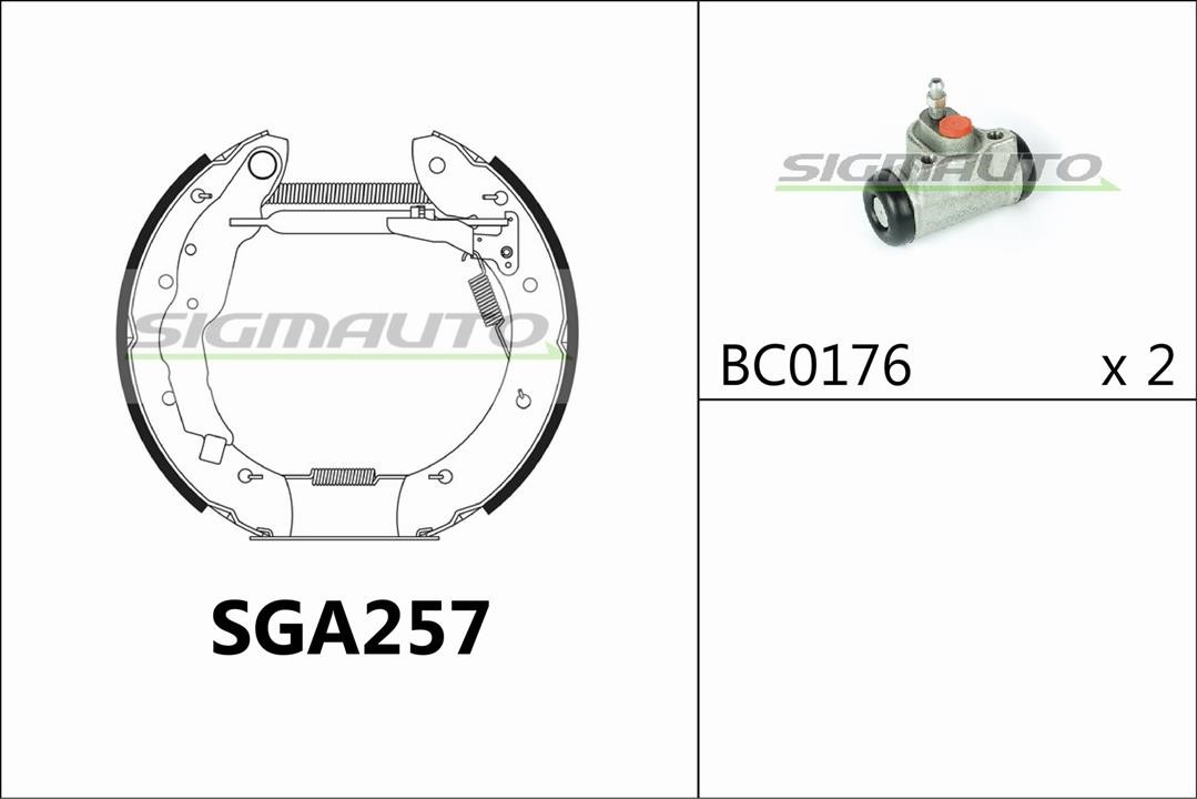 Sigmauto SGA257 Колодки гальмівні барабанні, комплект SGA257: Купити в Україні - Добра ціна на EXIST.UA!