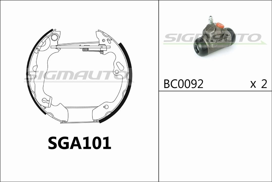 Sigmauto SGA101 Колодки гальмівні барабанні, комплект SGA101: Купити в Україні - Добра ціна на EXIST.UA!