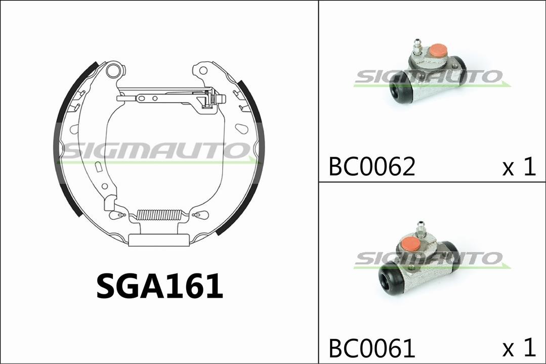 Sigmauto SGA161 Колодки гальмівні барабанні, комплект SGA161: Купити в Україні - Добра ціна на EXIST.UA!