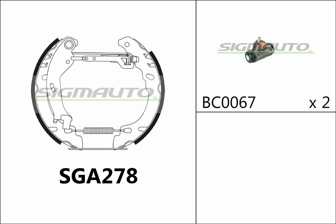 Sigmauto SGA278 Колодки гальмівні барабанні, комплект SGA278: Купити в Україні - Добра ціна на EXIST.UA!