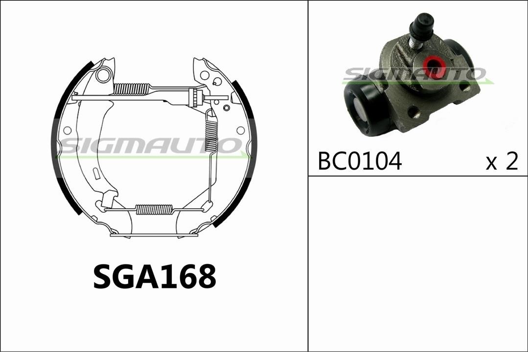 Sigmauto SGA168 Колодки гальмівні барабанні, комплект SGA168: Купити в Україні - Добра ціна на EXIST.UA!