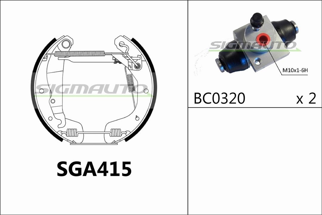 Sigmauto SGA415 Колодки гальмівні барабанні, комплект SGA415: Купити в Україні - Добра ціна на EXIST.UA!