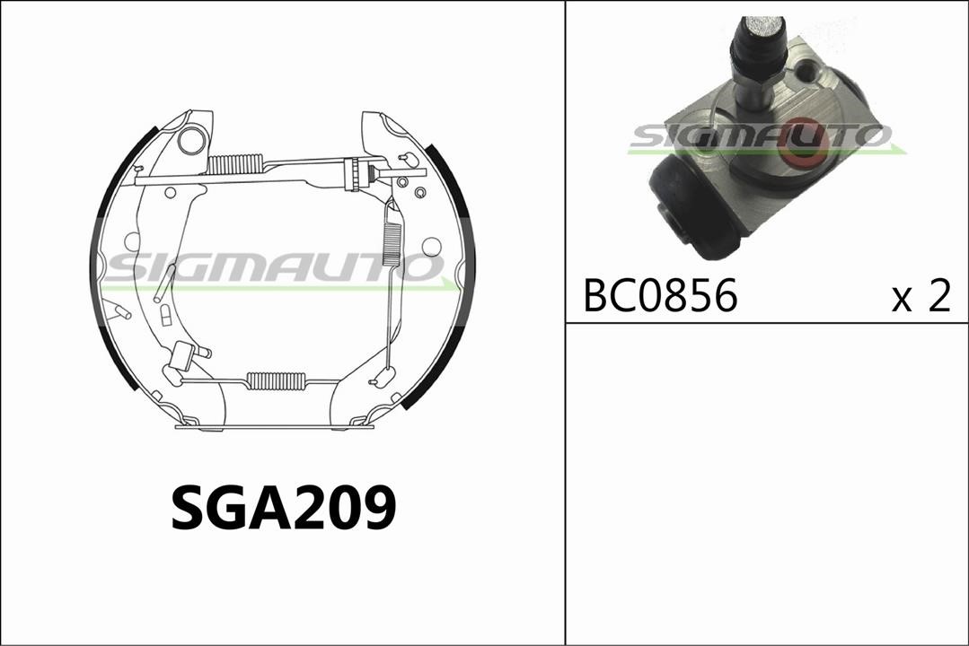 Sigmauto SGA209 Колодки гальмівні барабанні, комплект SGA209: Купити в Україні - Добра ціна на EXIST.UA!