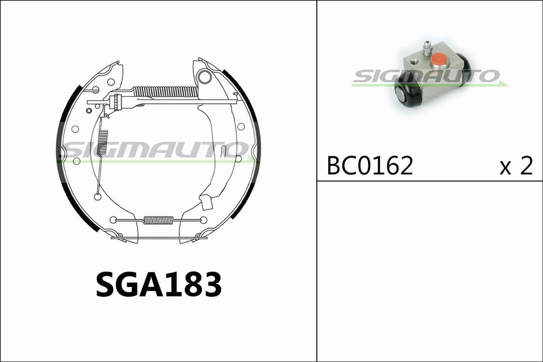 Sigmauto SGA183 Колодки гальмівні барабанні, комплект SGA183: Купити в Україні - Добра ціна на EXIST.UA!
