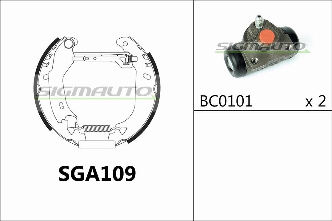 Sigmauto SGA109 Колодки гальмівні барабанні, комплект SGA109: Купити в Україні - Добра ціна на EXIST.UA!