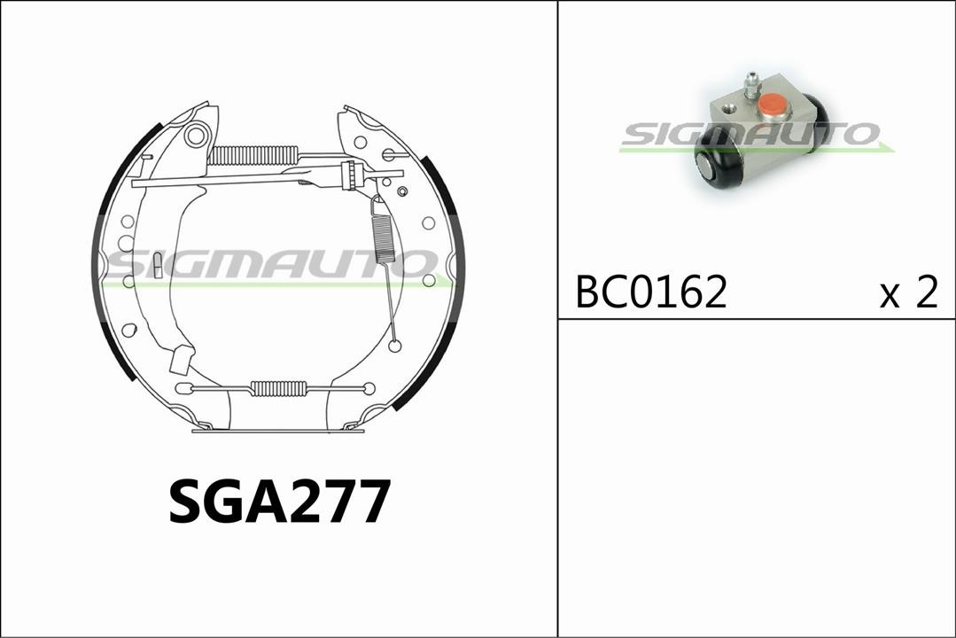 Sigmauto SGA277 Колодки гальмівні барабанні, комплект SGA277: Купити в Україні - Добра ціна на EXIST.UA!