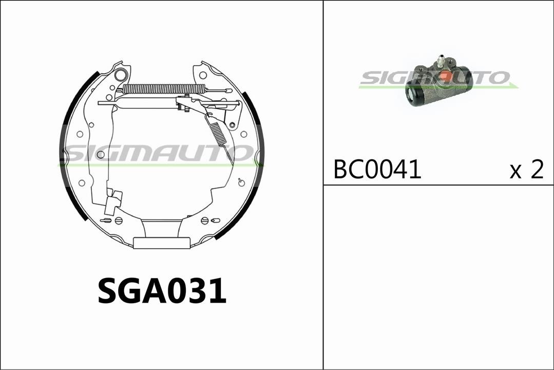 Sigmauto SGA031 Колодки гальмівні барабанні, комплект SGA031: Купити в Україні - Добра ціна на EXIST.UA!