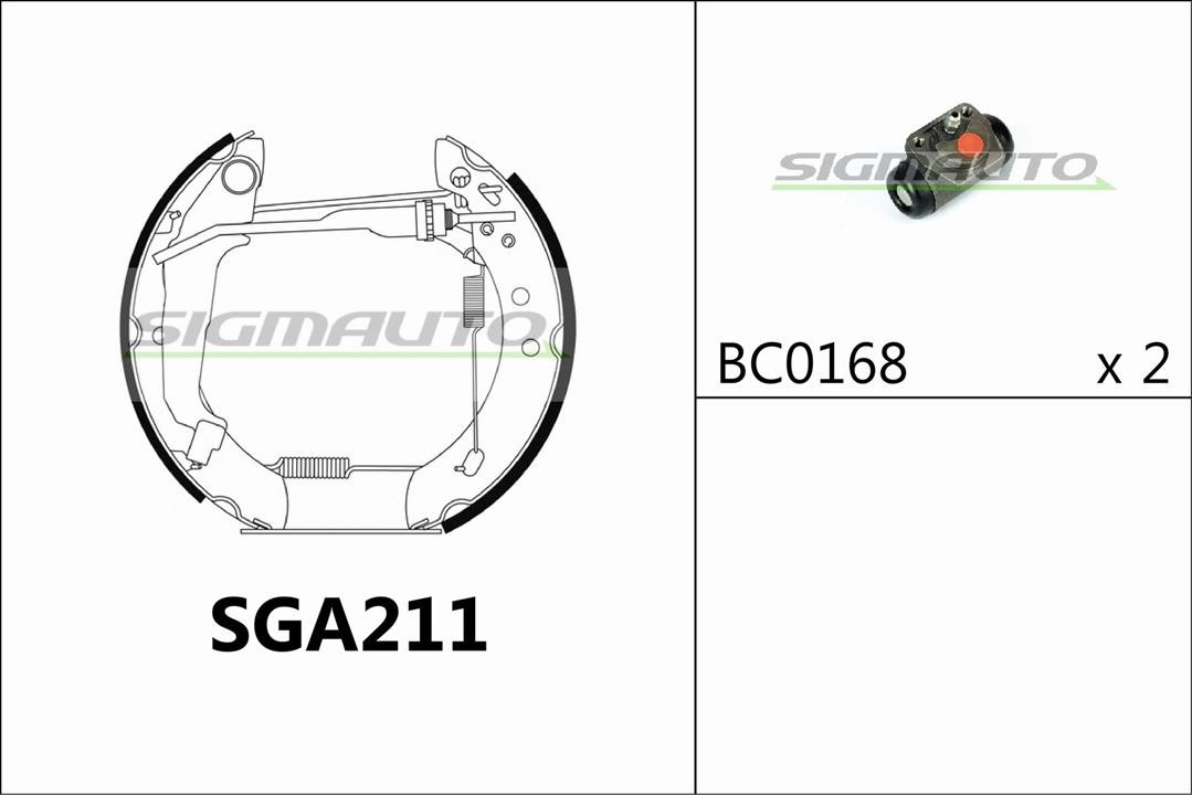 Sigmauto SGA211 Колодки гальмівні барабанні, комплект SGA211: Купити в Україні - Добра ціна на EXIST.UA!