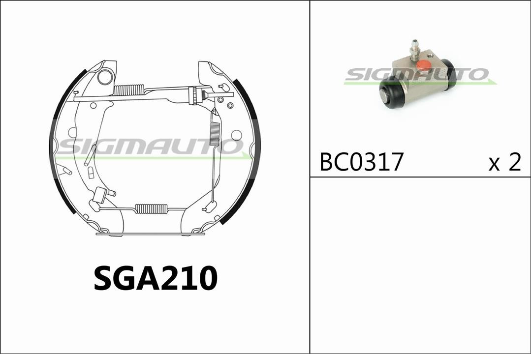 Sigmauto SGA210 Колодки гальмівні барабанні, комплект SGA210: Купити в Україні - Добра ціна на EXIST.UA!