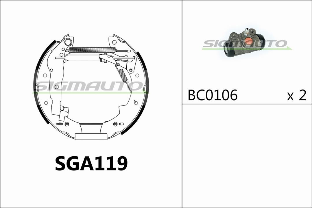 Sigmauto SGA119 Колодки гальмівні барабанні, комплект SGA119: Купити в Україні - Добра ціна на EXIST.UA!